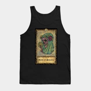 Queen Of pentacles. Eternal Bones Tarot Design (Colorful) Tank Top